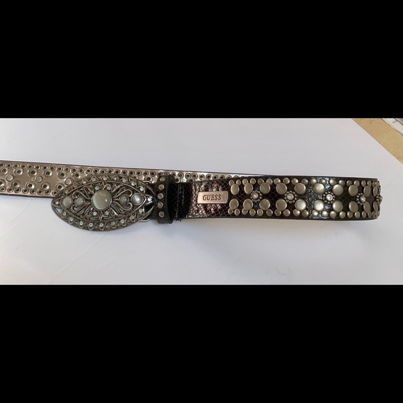 Guess black jeweled belt size small. - Picture 7 of 8